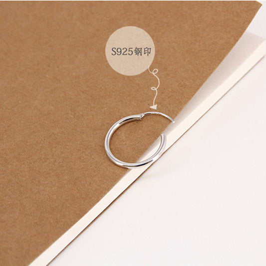Silver Earrings S925 Circle Women's Circle Retro Tassel Personality Fashion Simple Earrings Ear Buckle Exquisite Light