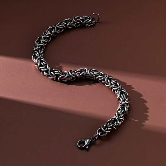 Titanium Steel Jewelry Korean Version of Men's Personalized Multi-ring Fashion Bracelet Retro Domineering Keel Chain Stainless Steel Men's Bracelet