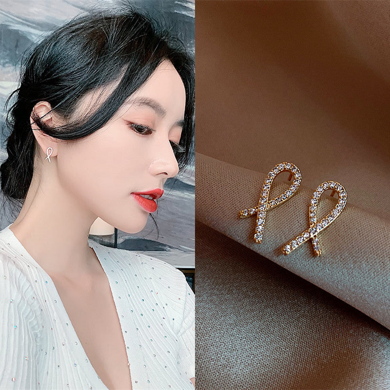 S925 Silver Needle Earrings Women's New Trendy Versatile Temperament Earrings Internet Celebrities Korean Ins Simple Personality Earrings Earrings