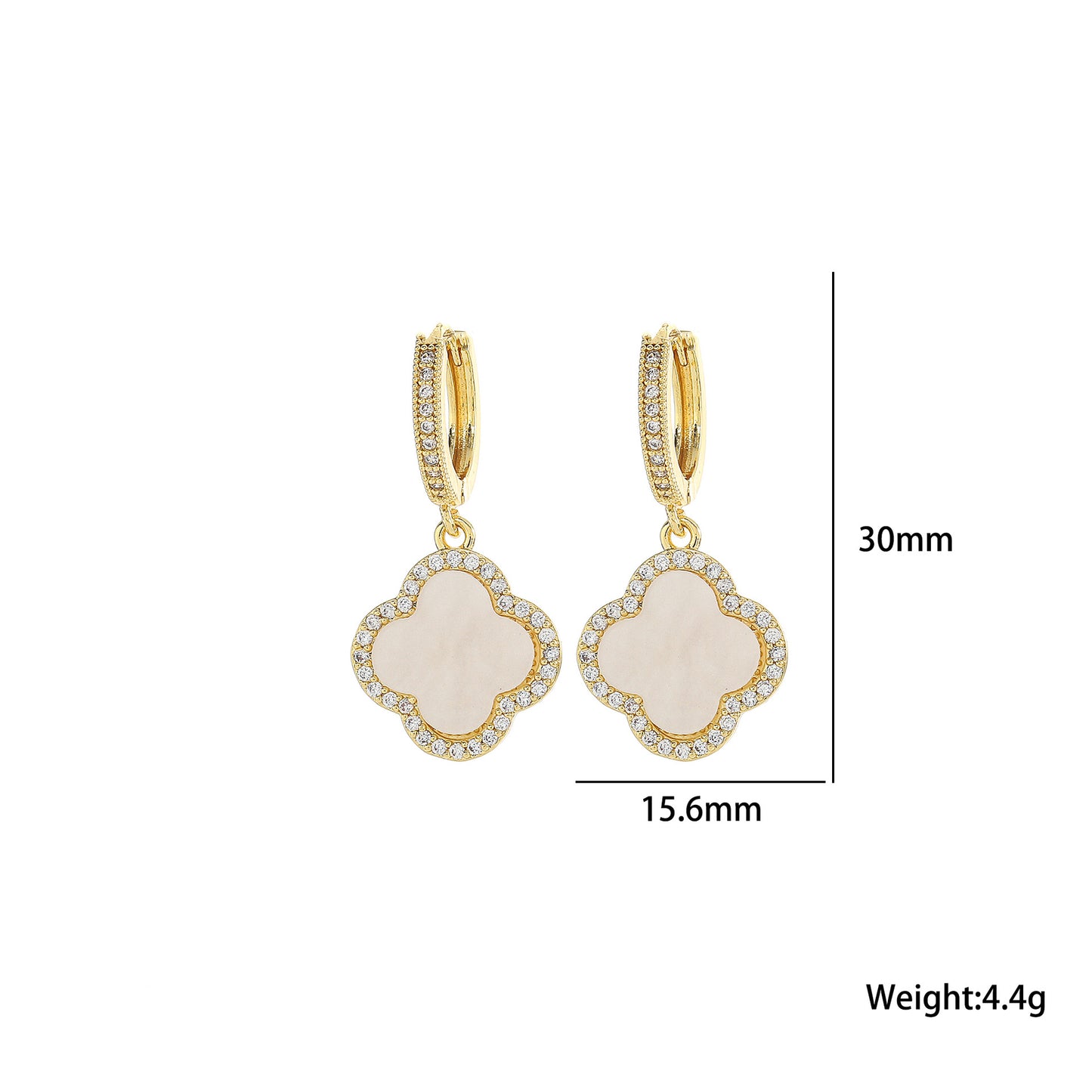 Four-leaf clover ear buckle new earrings temperament high-end source manufacturer four-leaf clover earrings