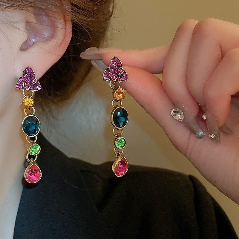 Real Gold Electroplating Silver Needle Medium Antique Freshwater Pearl Love Earrings Premium Earrings Vintage Retro Earrings