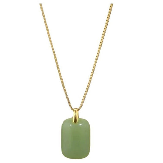 New Popular Necklace Women's Light Luxury Rushi Brand Pendant Emerald Green White Collarbone Chain INS
