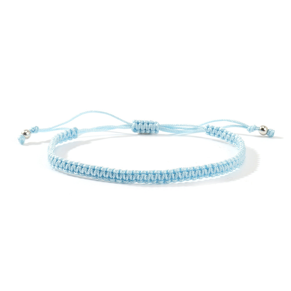 Hot-selling Solid Color Hand-woven Hand Rope Fashionable Versatile Men's and Women's Adjustable Bracelet Gift