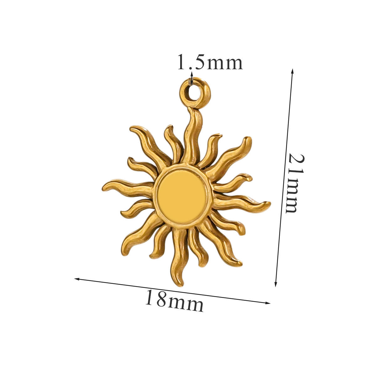 Vintage European and American Stainless Steel Smiley Face Sun and Moon Pendant, Titanium Steel DIY Pendant Necklace Handmade Accessories