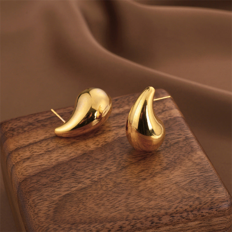 Fashion Titanium Steel Does Not Fade Short Ear Buckle Simple Geometric Rose Gold Earrings Stud Earrings