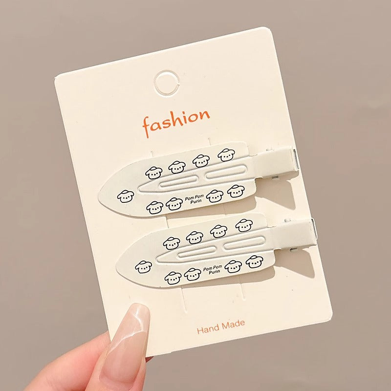 Black and White Checkerboard Hairpin Seamless Hairpin Broken Hair Bangs Side Clip Female Korean Duck Bill Clip One-word Clip