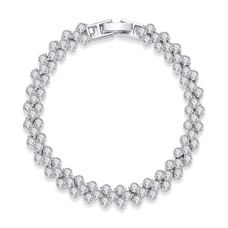 Korean Version of Light Luxury Diamond-encrusted Bracelet, Sparkling Bracelet, Personalized Trendy Bunny Rotating Ring Hand