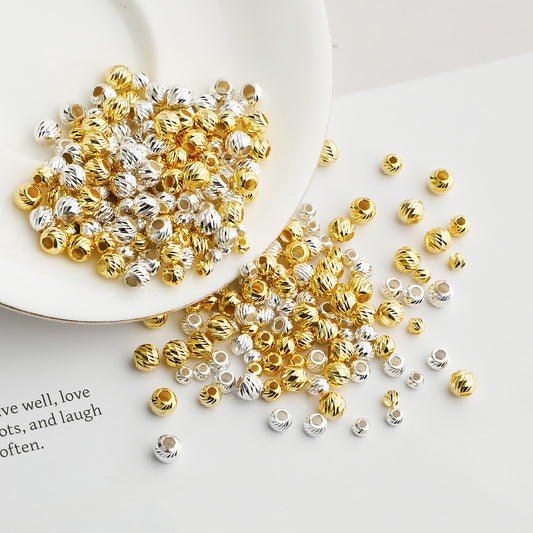 S925 Sterling Silver Seiko Car Flower Bead Partition Twill Bead DIY Beaded Bracelet Necklace Round Bead Loose Bead Jewelry Accessories