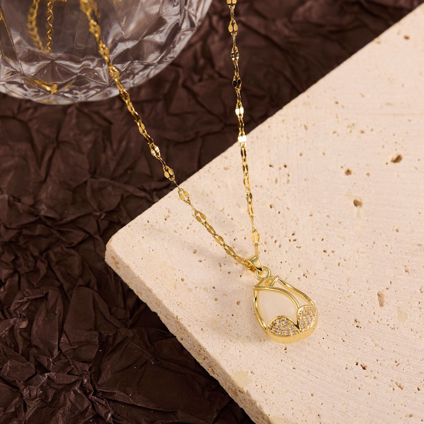 Summer New Titanium Steel Non-fading Versatile Necklace Light Luxury Simple Pendant Women's Necklace