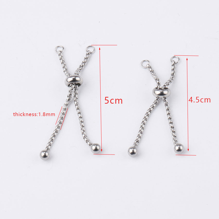 Hot-selling DIY Stainless Steel Adjustable Ring Accessories Pull-out Telescopic Rubber Ring 4.5cm/5cmm Ring Chain