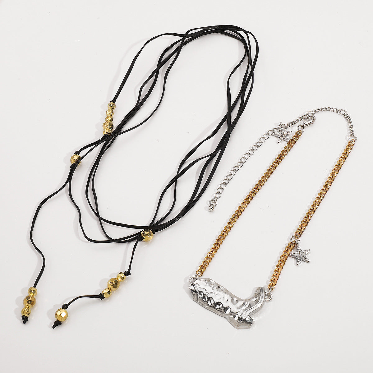 Personalized Multi-layer Hand-woven Cowboy Boots, Pendant Necklace Long Creative Stacked Collarbone Chain