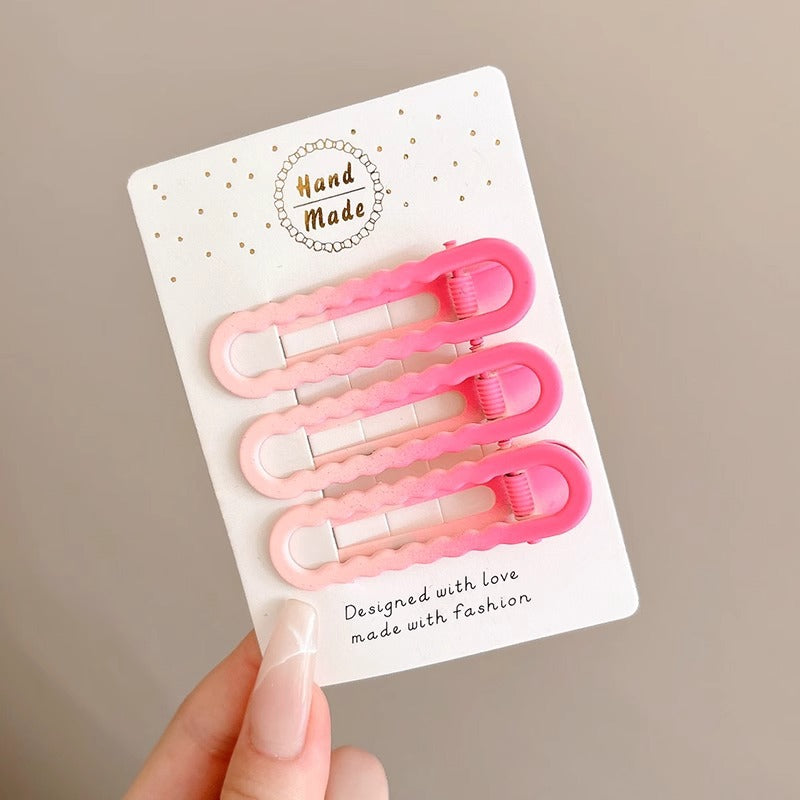 Black and White Checkerboard Hairpin Seamless Hairpin Broken Hair Bangs Side Clip Female Korean Duck Bill Clip One-word Clip