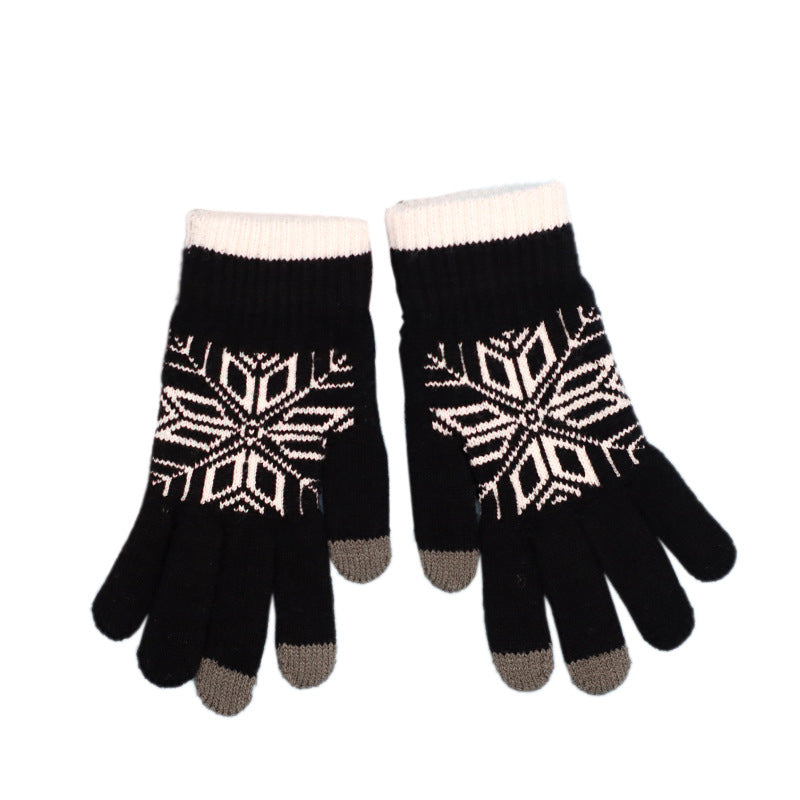 Wool Knitted Thermal Gloves Touch Screen Non-slip Gloves