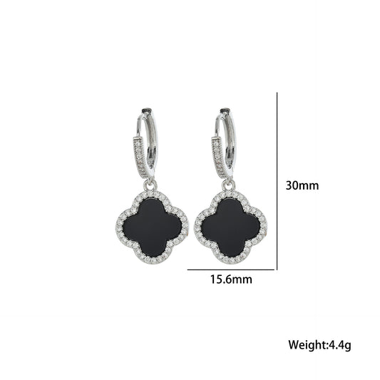 Four-leaf clover ear buckle new earrings temperament high-end source manufacturer four-leaf clover earrings - NiceOceanJewelry