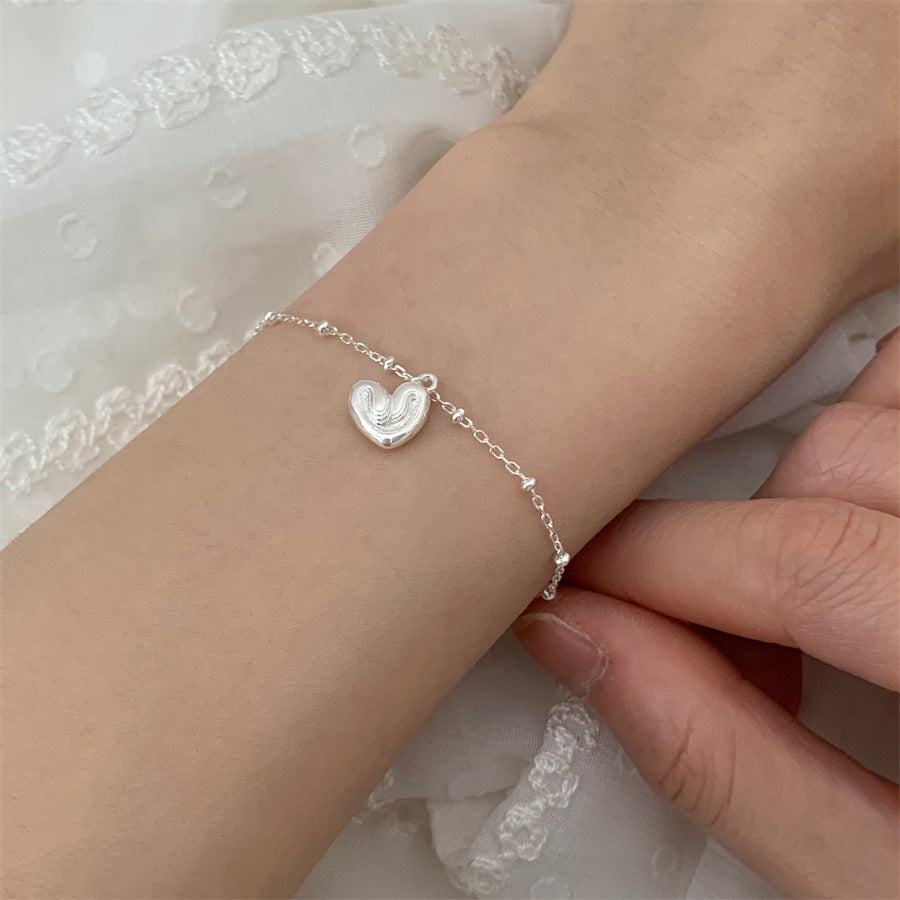 Korean Version S925 Sterling Silver Bread Head Bracelet Women's Minimalist Style Exquisite Niche Design High-end Bracelet Jewelry New
