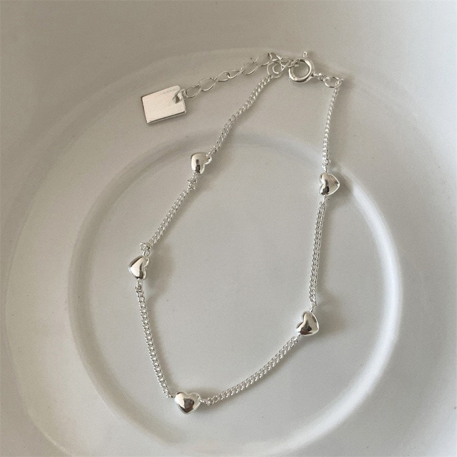 Korean Love Bracelet Women's 925 Sterling Silver Cold Style Fashion Light Luxury Niche Exquisite High Sense Versatile Jewelry Tide