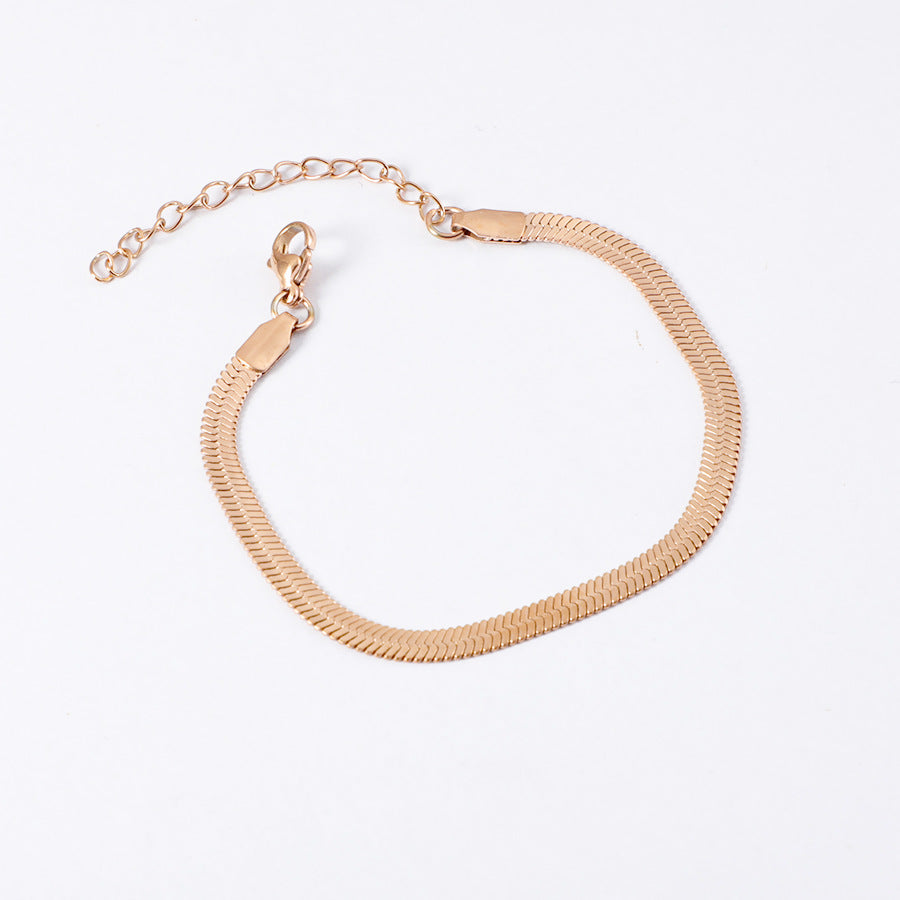 Furnace Real Gold Stainless Steel Flat Snake Bone Chain Bracelet Jewelry Accessories DIY Snake Chain Basic Blade Chain