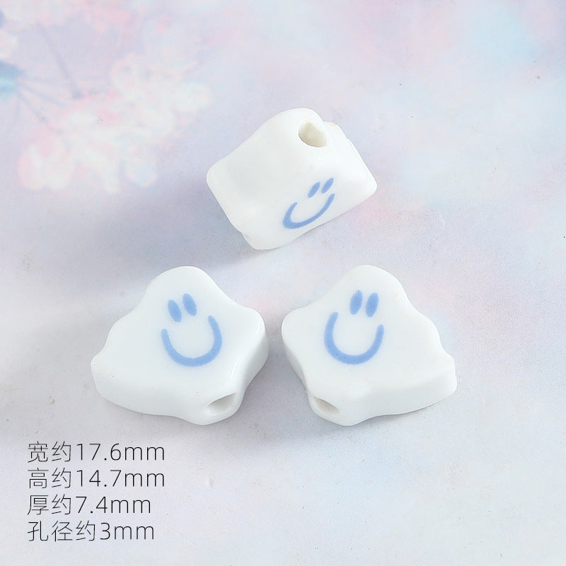 Ocean Wind Ceramic Beads Rabbit Conch Cat Claws Beaded Accessories Handmade Material DIY Loose Beads Bracelet Accessories