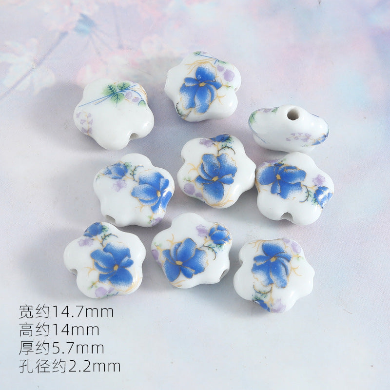 Ocean Wind Ceramic Beads Rabbit Conch Cat Claws Beaded Accessories Handmade Material DIY Loose Beads Bracelet Accessories