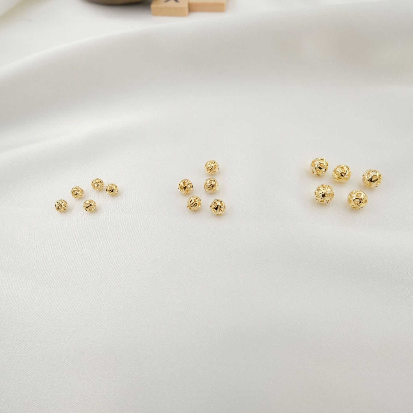 Hollow Beads Hollow Ball DIY Accessories Beads Necklace Beads Bracelet Beads Loose Beads Copper Plated Real Gold 14K18K Color Retention