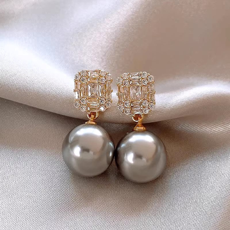 Fashion High Sense Simple Pearl Earrings Elegant Retro Style New Chinese Earrings Silver Needle