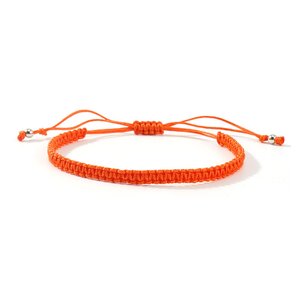 Hot-selling Solid Color Hand-woven Hand Rope Fashionable Versatile Men's and Women's Adjustable Bracelet Gift