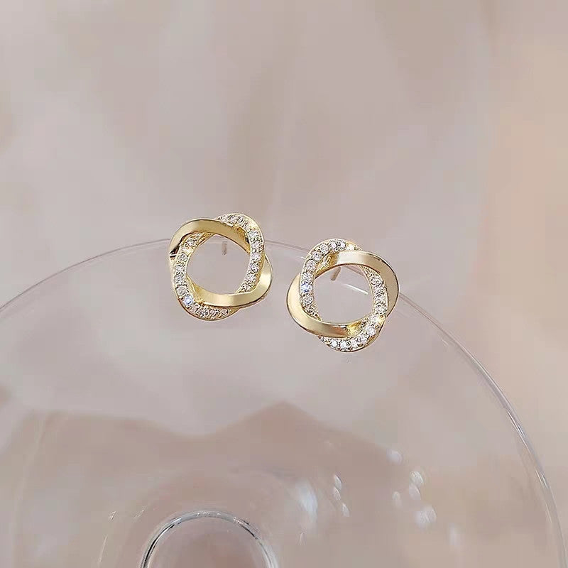 S925 Silver Needle Earrings Women's New Trendy Versatile Temperament Earrings Internet Celebrities Korean Ins Simple Personality Earrings Earrings