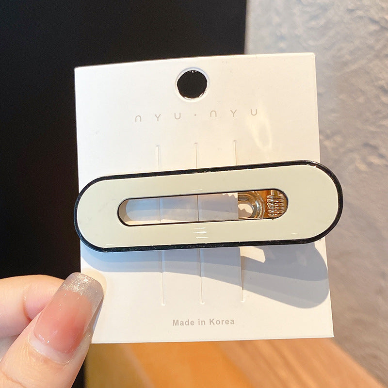 Black and White Checkerboard Hairpin Seamless Hairpin Broken Hair Bangs Side Clip Female Korean Duck Bill Clip One-word Clip