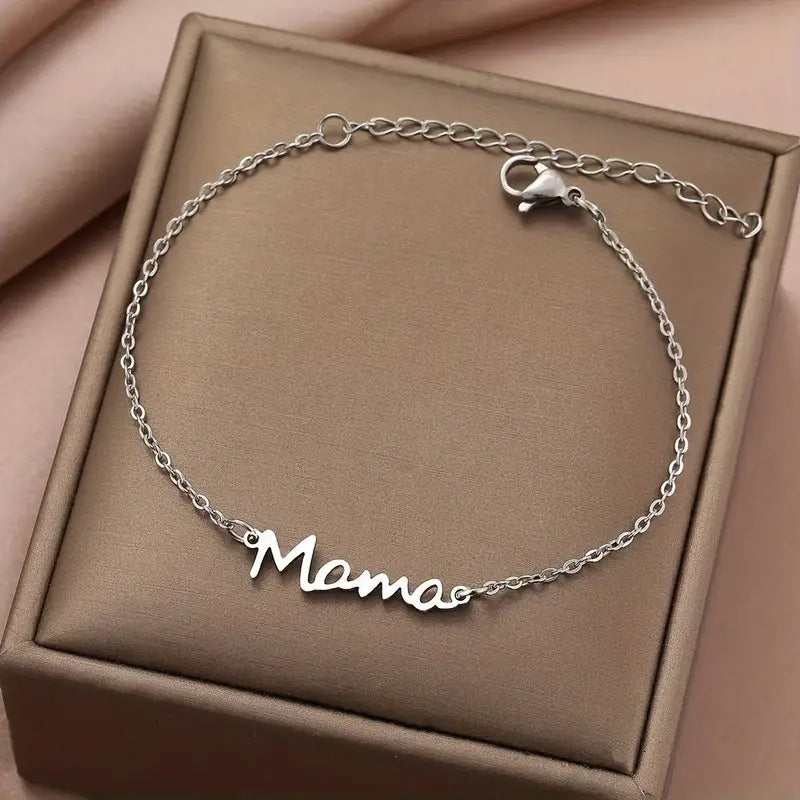 Stainless Steel Letter Bracelet European and American Fashion Personalized Bracelet Mother's Day Gift