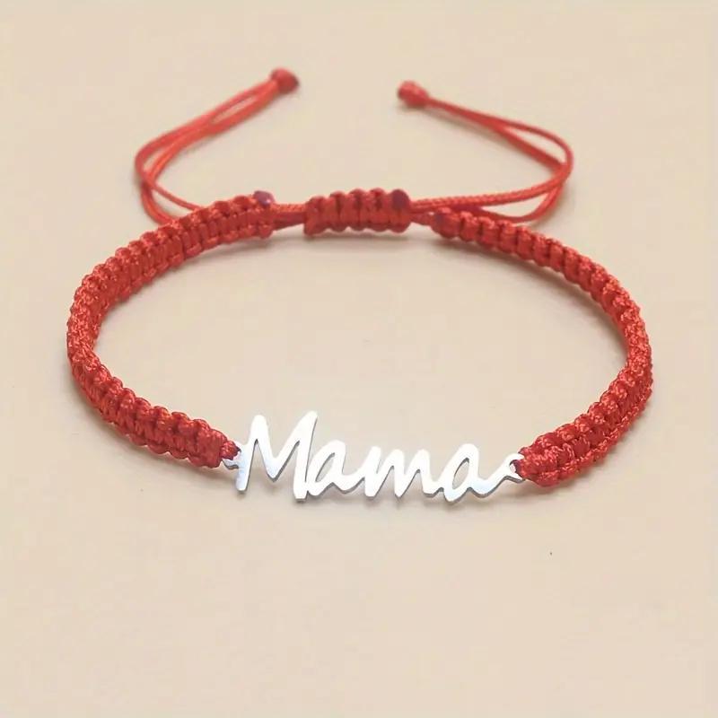 Mama Mother's Day Red Rope Woven Lucky Bracelet Fashion Versatile Bracelet Hand Jewelry Wholesale