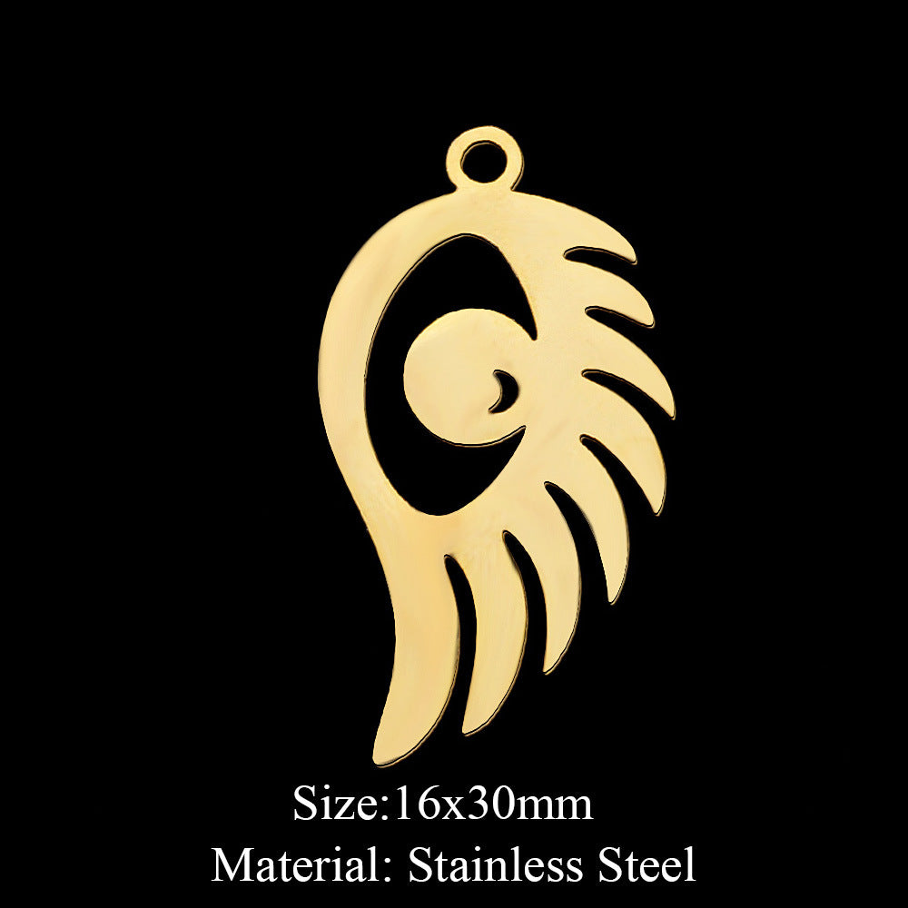 5 Pcs/bag Eye Fairy Face Pendant Geometric DIY Stainless Steel Jewelry Accessories Necklace Pendant