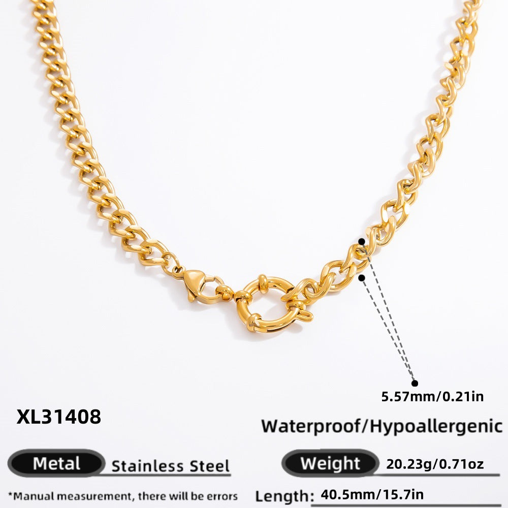 DIY Jewelry Accessories Do Not Fade, High-end Necklace Accessories Electroplated 18k Real Gold Stainless Steel Pendant Single Pendant