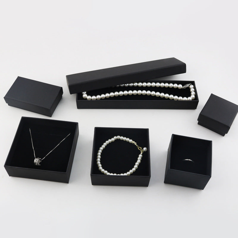 Spot High-grade Black Kraft Paper Jewelry Box, Bracelet Necklace Ring Earrings Jewelry Packaging Box
