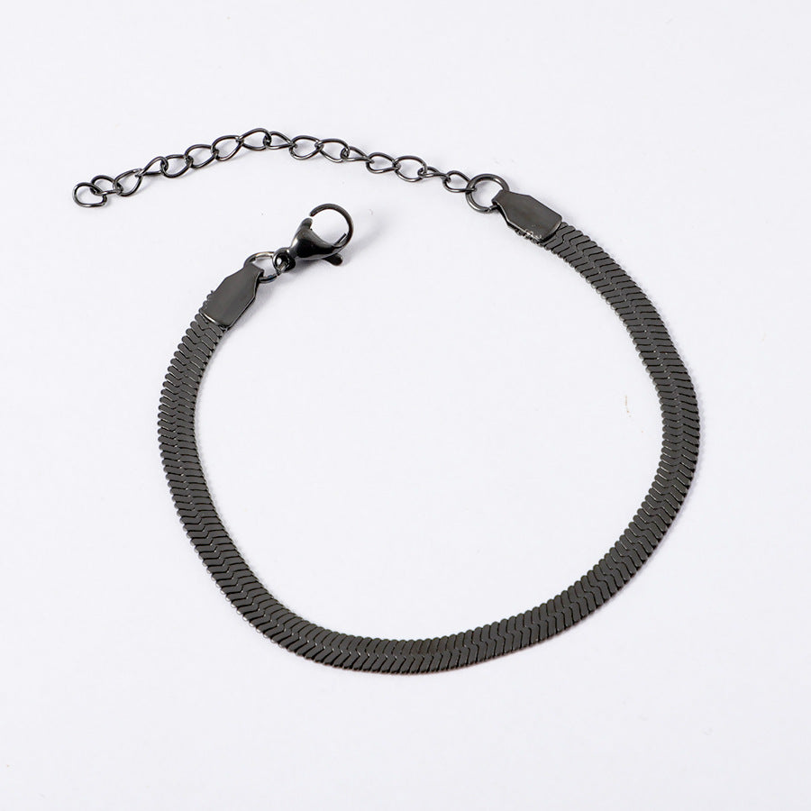 Furnace Real Gold Stainless Steel Flat Snake Bone Chain Bracelet Jewelry Accessories DIY Snake Chain Basic Blade Chain