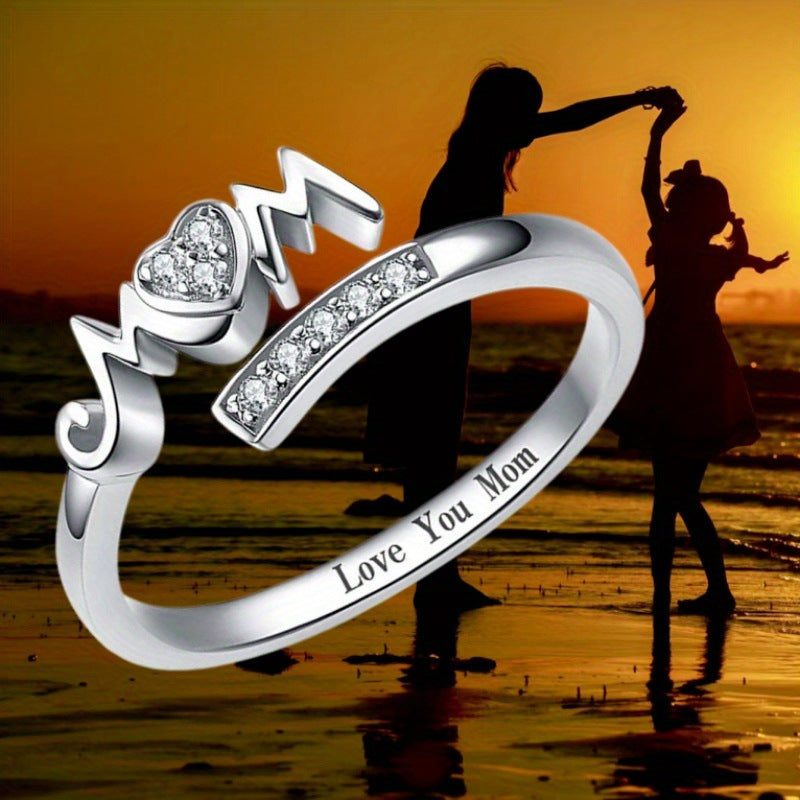 Jewelry Opening Love Ring Accessories European and American Fashion Lettering Jewelry Mother Plot Gift MOM Ring Women