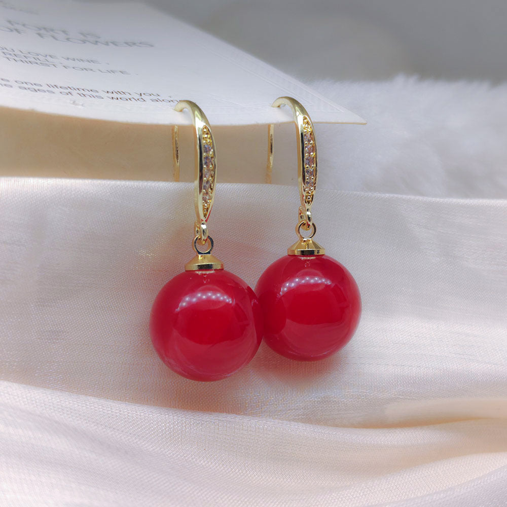 Pearl Earrings French High-end Micro-inlaid Zircon Pearl Ear Hook Simple Celebrity Temperament Earrings