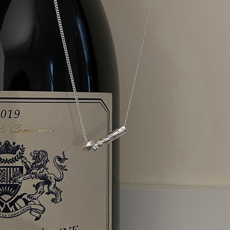 925 Silver Love Necklace Women's Summer High Sense Design Sense Niche Light Luxury Collarbone Chain Neck Chain