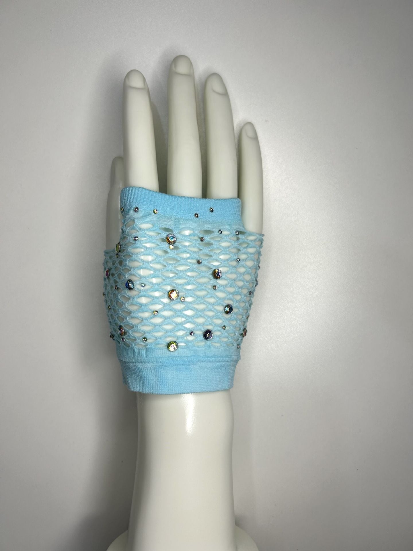 European and American Fashion Flash Diamond Short Sex Fishing Net Gloves Party Punk Decorative Half-finger Gloves Wholesale