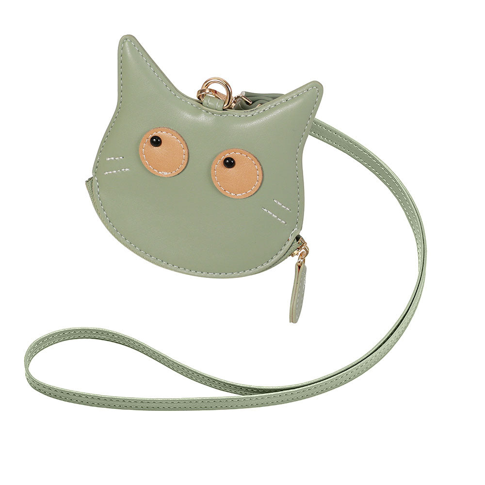 Simple Women's Neck Change Bag Women's High-end Cartoon Mini Card Bag PU Cute Hanging Bag Storage Bag