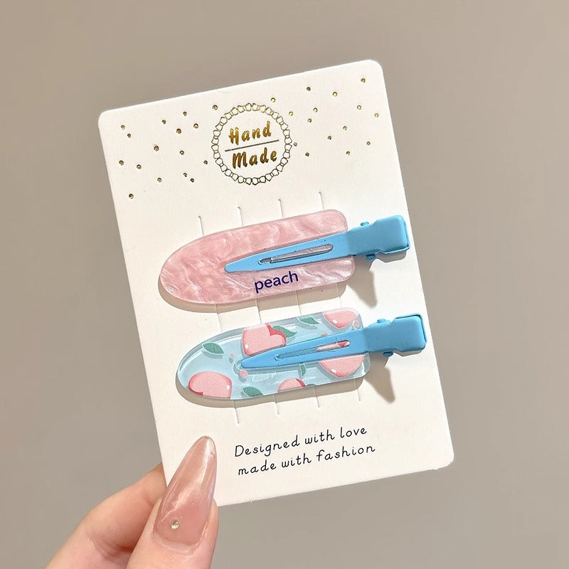 Black and White Checkerboard Hairpin Seamless Hairpin Broken Hair Bangs Side Clip Female Korean Duck Bill Clip One-word Clip