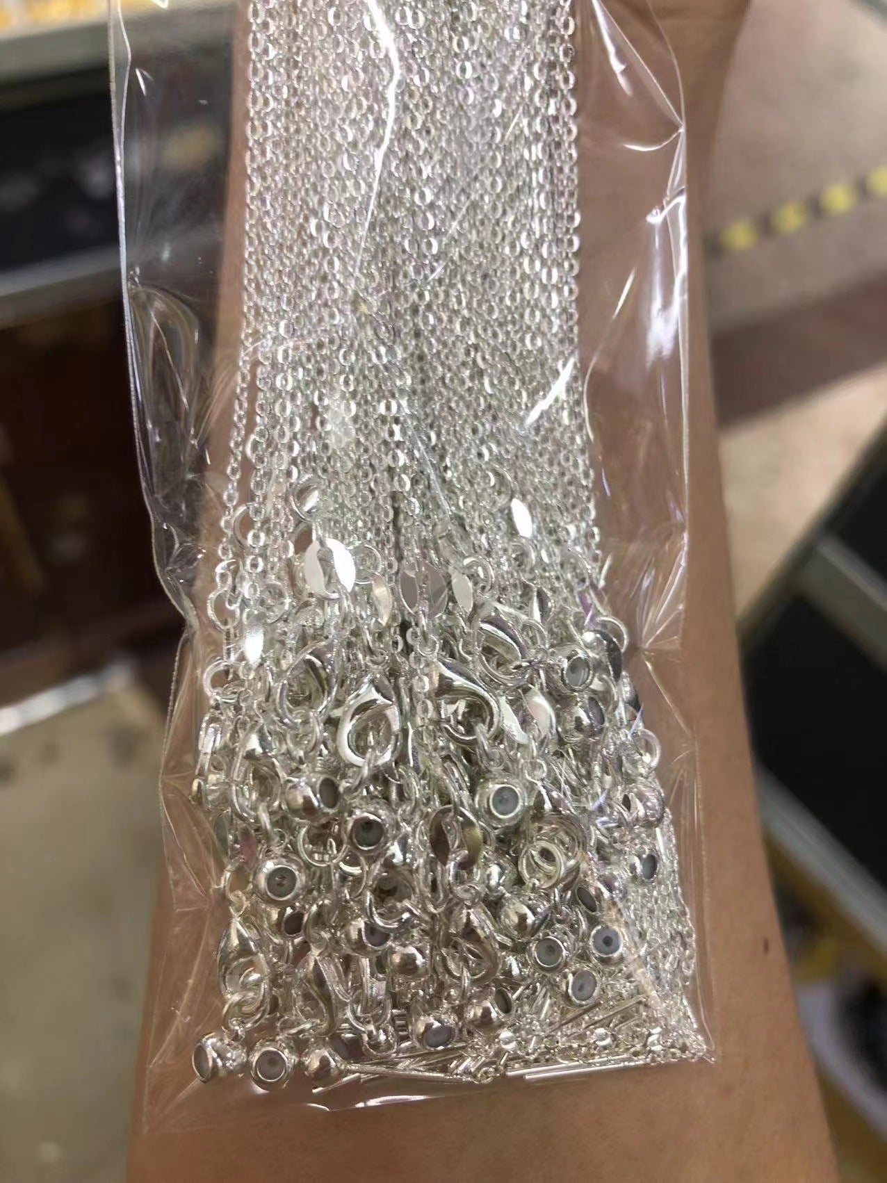 DIY Jewelry Necklace Bracelet Copper-plated Color-preserving Real Gold Simple O-chain Cross Chain Needle Chain Universal 0-chain