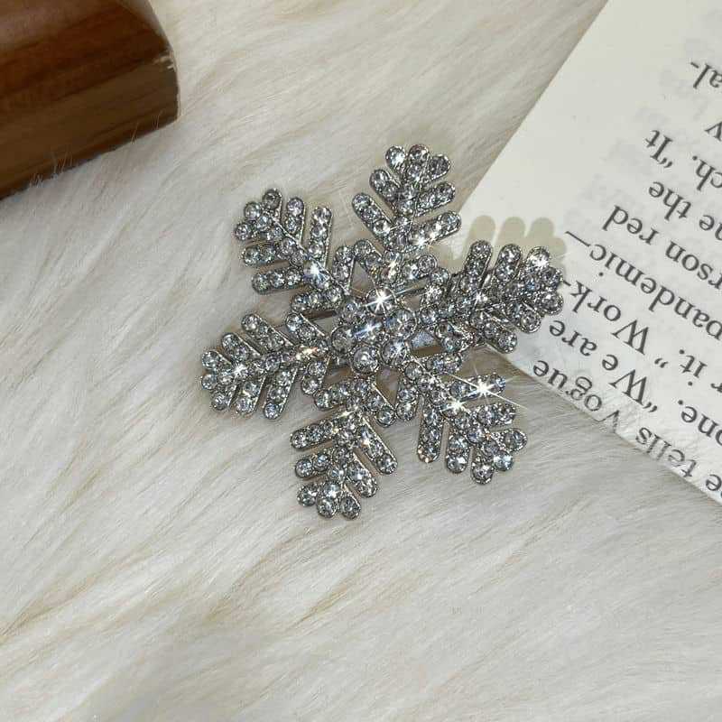 Snowflake Hairpin Female Autumn and Winter Bangs Clip Side Clip Hairpin Internet Celebrity Clip Hair Accessories Christmas Headdress