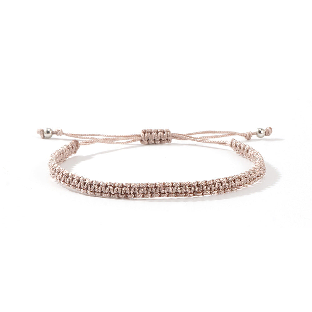 Hot-selling Solid Color Hand-woven Hand Rope Fashionable Versatile Men's and Women's Adjustable Bracelet Gift