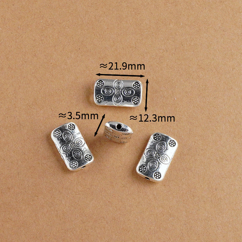 Silver Jewelry Bead Partition Accessories DIY Bracelet Handmade Beading Accessories Running Ring Accessories Thai Silver Chiang Mai Silver Large Bead Partition