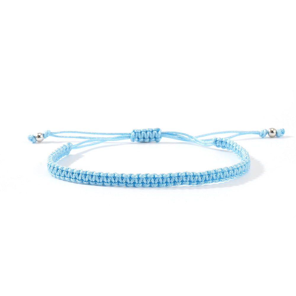 Hot-selling Solid Color Hand-woven Hand Rope Fashionable Versatile Men's and Women's Adjustable Bracelet Gift