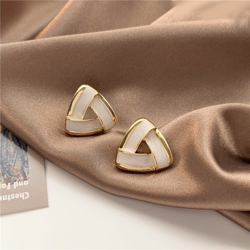 S925 Silver Needle Earrings Women's New Trendy Versatile Temperament Earrings Internet Celebrities Korean Ins Simple Personality Earrings Earrings