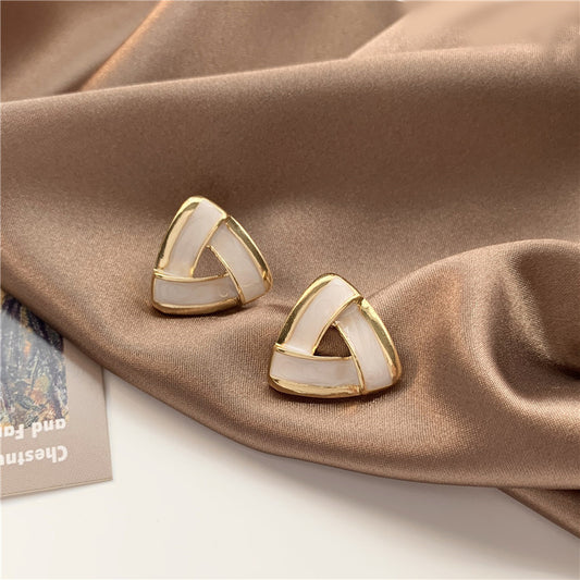 S925 Silver Needle Earrings Women's New Trendy Versatile Temperament Earrings Internet Celebrities Korean Ins Simple Personality Earrings Earrings