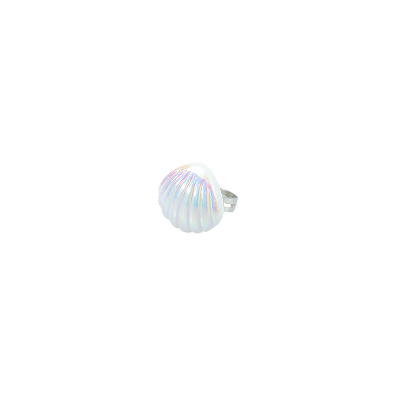 New Shell Necklace Ring Ocean Series Children's Pendant Girl Pink Ring Party Friendship Jewelry