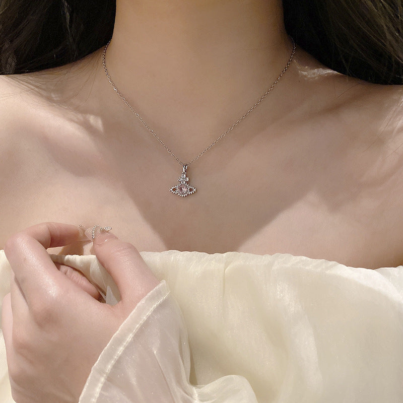 Summer Silver Titanium Steel Non-fading Necklace Women's Fashion Light Luxury Pendant Girls Necklace