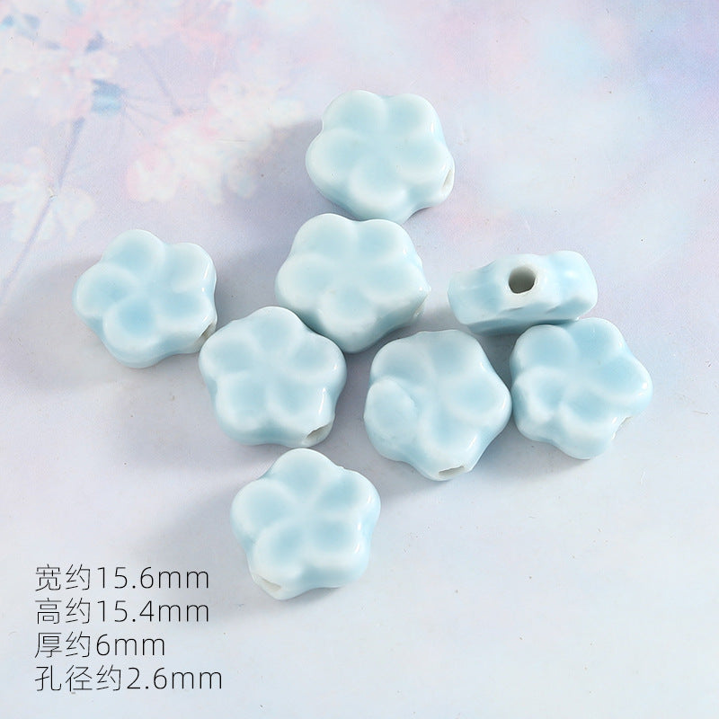 Ocean Wind Ceramic Beads Rabbit Conch Cat Claws Beaded Accessories Handmade Material DIY Loose Beads Bracelet Accessories
